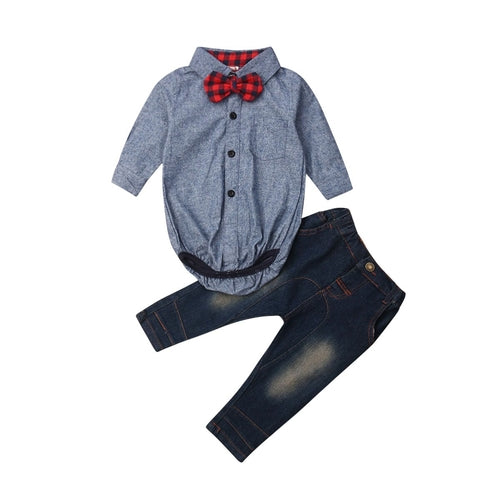 0 24M New Infant Kids Baby Boys Gentleman Clothes