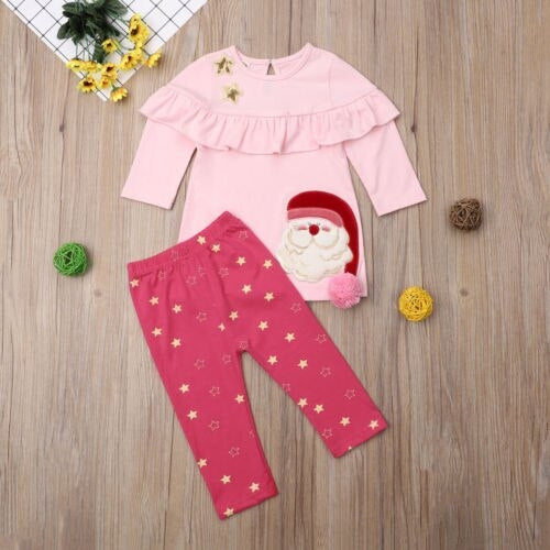 2018 Little Girls Santa Claus Clothes Sets Kids