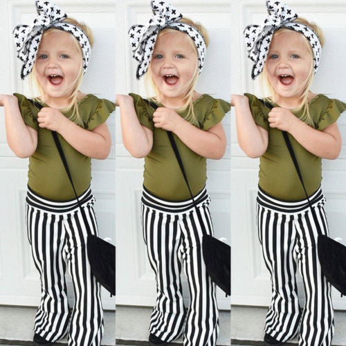 3PCS Kids Baby Girls Clothes Sleeveless Tops T