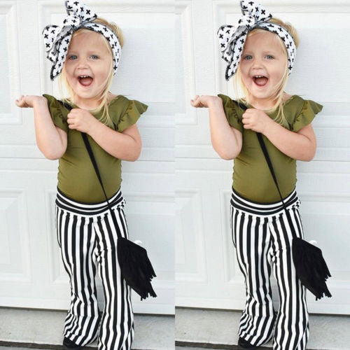 3PCS Kids Baby Girls Clothes Sleeveless Tops T