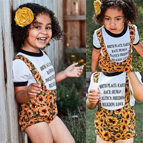 3pcs Toddler Kids Baby Girls Clothes Summer Letter