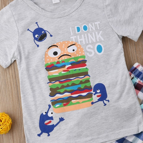 Baby Boy Kid Cartoon Hamburg Clothes Sets Summer