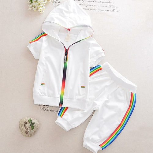 New Fashion Summer Kids Boy Girls Clothes Sportswear Short Sleeve